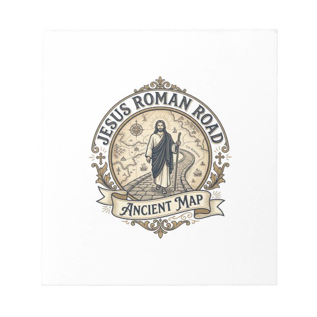 Bloco De Notas Caminho Romano de Jesus Mapa Antigo Caminho Romano (Frente)