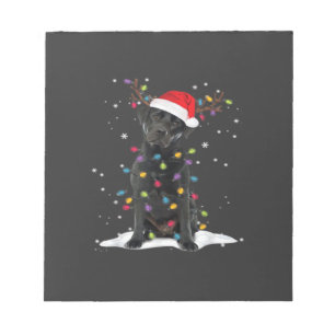 Bloco De Notas Camisa Black Labrador Xmas Dog Christmas Tree Ligh