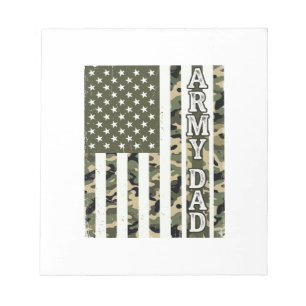 Bloco De Notas Camisa Camuflada de Papai do Exército Bandeira Ame