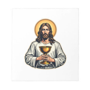 Bloco De Notas Camisa com Crista do Cálice de Jesus com Gravação 