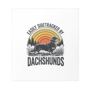 Bloco De Notas Camisa de Amante de Dachshund Facilmente Desviada