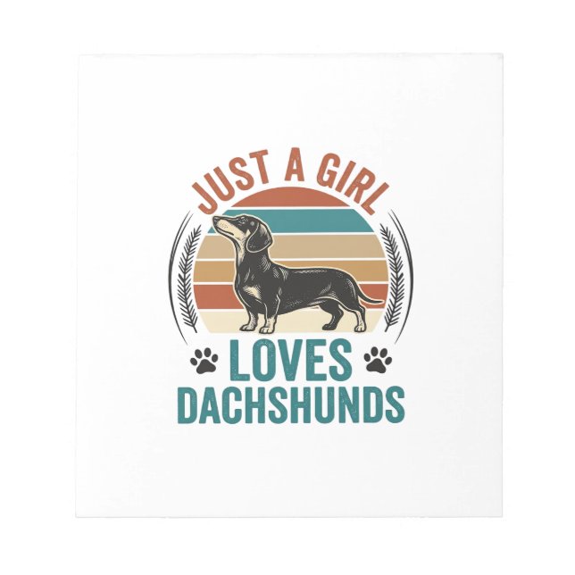 Bloco De Notas Camisa de Amante de Dachshund Gráfico de Cachorro  (Frente)