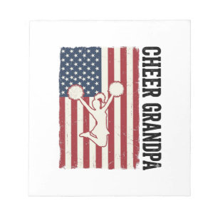 Bloco De Notas Camisa de bandeira vintage patriótica Cheer Grandp