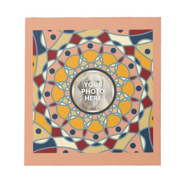 Bloco De Notas Camisa de Bebê com Design de Mandala de Foto Perso (Frente)