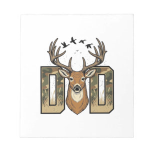 Bloco De Notas Camisa de caça ao veado Camo Buck Vector Design_1