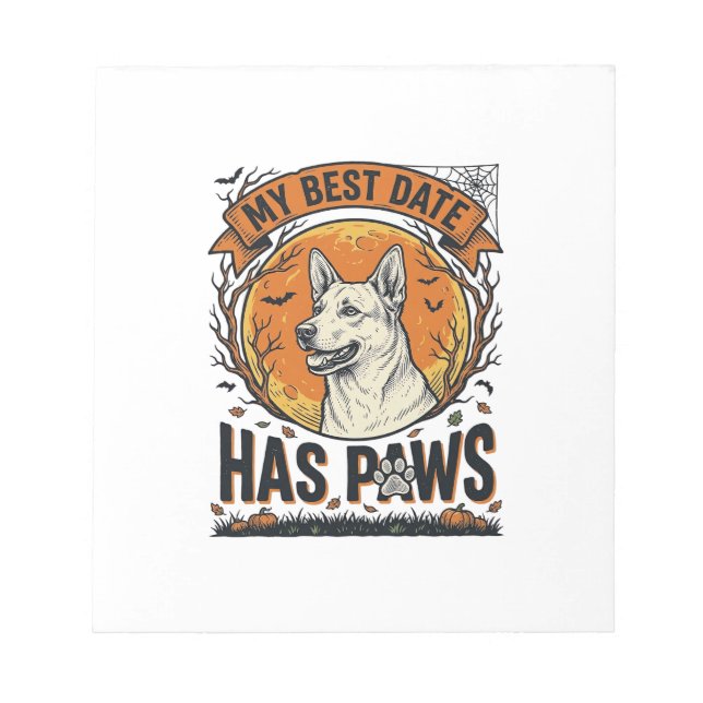 Bloco De Notas Camisa de Cachorro de Halloween para Pais de Anima (Frente)