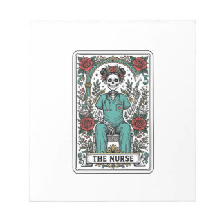 Bloco De Notas Camisa de desenho de carta de tarot de enfermeira 