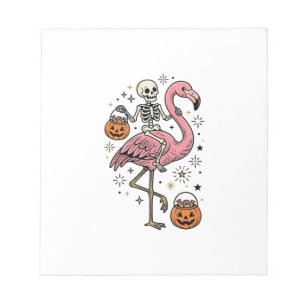 Bloco De Notas Camisa de Doce de Halloween de Flamingo Montado em