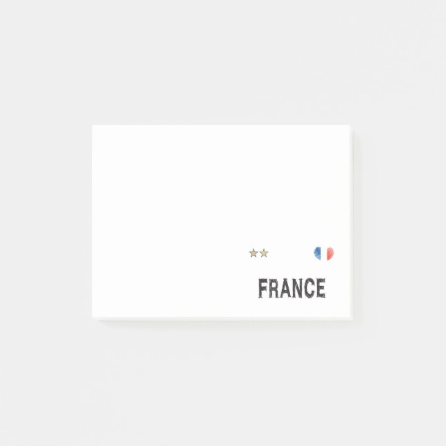 Bloco De Notas Camisa de Futebol Fã da França Coração (Frente)
