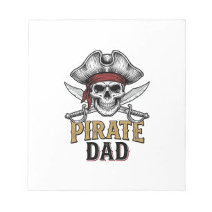 Bloco De Notas Camisa de Gravura Vintage Espada Caveira Pai Pirat