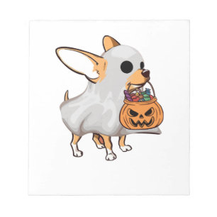 Bloco De Notas Camisa de Halloween de Abóbora Fantasma de Chihuah