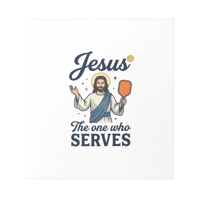 Bloco De Notas Camisa de Jesus Pickleball O Que Serve (Frente)