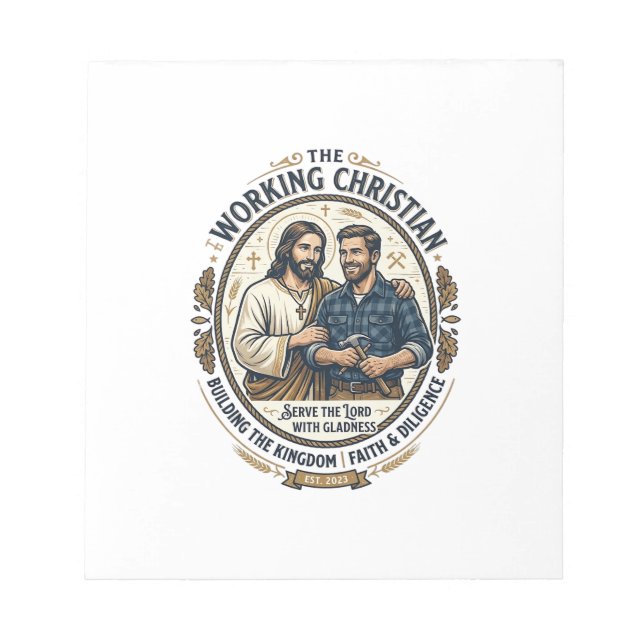 Bloco De Notas Camisa de Ofícios de Construção de Jesus Gráfico C (Frente)