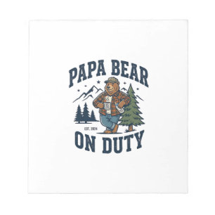 Bloco De Notas Camisa do Dia do Pai Urso Papai no Trabalho Roupa