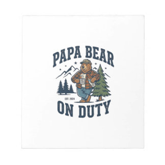 Bloco De Notas Camisa do Dia do Pai Urso Papai no Trabalho Roupa 
