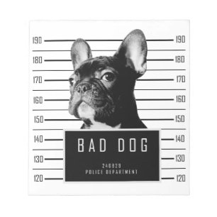Bloco De Notas Camisa do Mugshot do buldogue francês