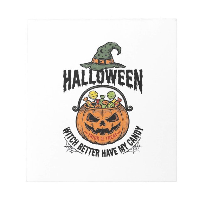 Bloco De Notas Camisa engraçada de bruxa de Halloween com design  (Frente)