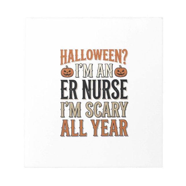 Bloco De Notas Camisa engraçada de enfermeira de PS Halloween ass (Frente)