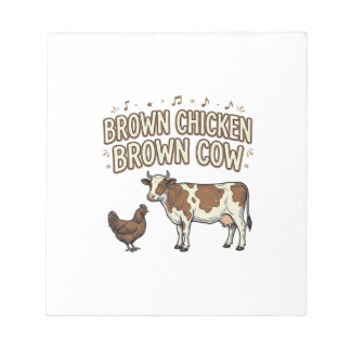 Bloco De Notas Camisa engraçada de fazenda Brown Chicken Brown Co