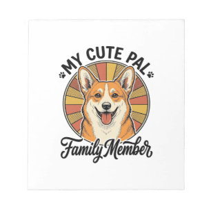 Bloco De Notas Camisa Família Corgi Design Vintage Amante de Anim