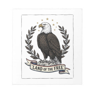 Bloco De Notas Camisa Patriótica Vintage Eagle Terra dos Livres D