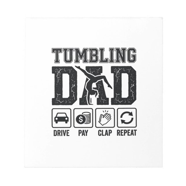 Bloco De Notas Camisa Tumbling Dad Drive Pay Clap Repeat Design_1 (Frente)