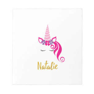 Bloco De Notas Camisa Unicórnio Natalie para Meninas Nome Persona