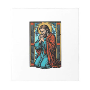 Bloco De Notas Camisa Vetorial Figura Religiosa Orando Vintage De