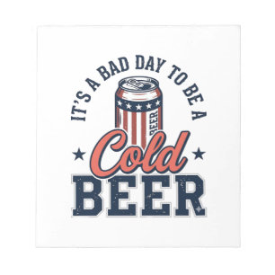 Bloco De Notas Camisa Vetorial Vintage de Cerveja Fria Patriótica