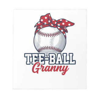 Bloco De Notas Camisa Vintage de Beisebol Tee Ball da Vovó_1