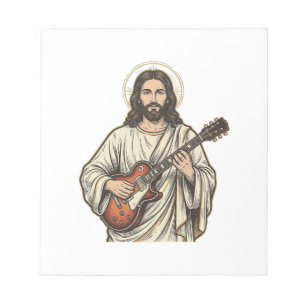 Bloco De Notas Camisa Vintage de Gravura de Guitarrista Sagrado D