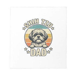 Bloco De Notas Camisa Vintage Shih Tzu Pai Amante de Cachorro Des