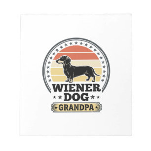 Bloco De Notas Camisa Vintage Wiener Dog Grandpa Dachshund Design