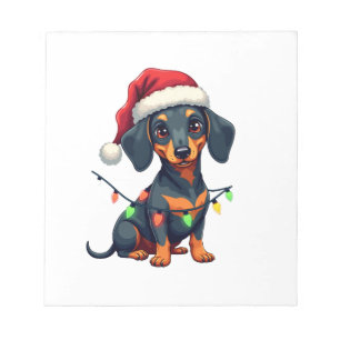 Bloco De Notas Camisas de Natal de Árvore de Cachorro Dachshund P