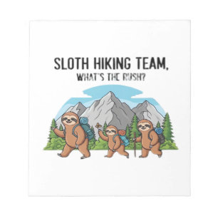 Bloco De Notas Camiseta Clássica de Preguiça Divertida Hiking_6