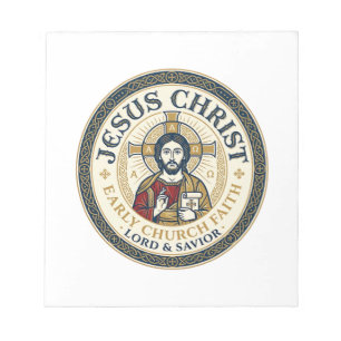 Bloco De Notas Camiseta Cristã Antiga Pais do Deserto Jesus Ins