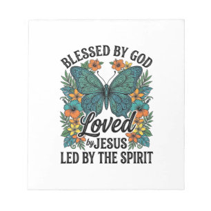 Bloco De Notas Camiseta Cristã Blessed Butterfly Design (2)