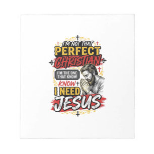 Bloco De Notas Camiseta Cristã Vintage Eu Preciso de Jesus Design