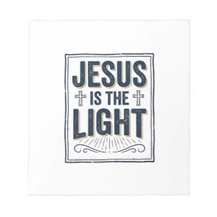 Bloco De Notas Camiseta Cristã Vintage Jesus É A Luz