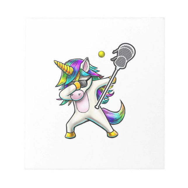 Bloco De Notas Camiseta de Lacrosse de Unicórnio Dabbing Presente (Frente)