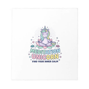Bloco De Notas Camiseta de Tipografia Negrito Meditação Unicórnio