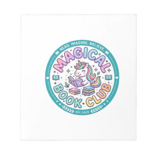 Bloco De Notas Camiseta Divertida Clube do Livro Mágico Unicórnio