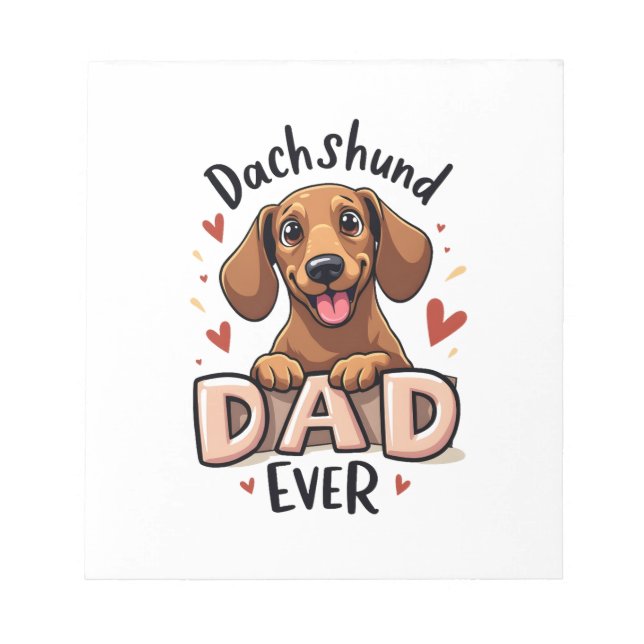 Bloco De Notas Camiseta do Melhor Pai Dachshund de Sempre (Frente)