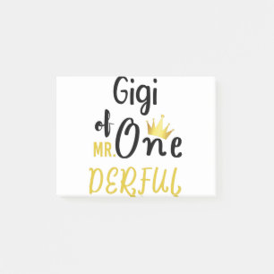 Bloco De Notas Camiseta engraçada de 1º aniversário da Gigi do MR