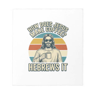 Bloco De Notas Camiseta Engraçada Jesus Café Desenho Antigo_