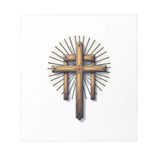 Bloco De Notas Camiseta Fé com Três Cruzes Gravura Vintage (1)