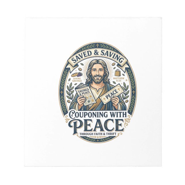 Bloco De Notas Camiseta Jesus Cupom Brechó Frugal Design Baseado  (Frente)