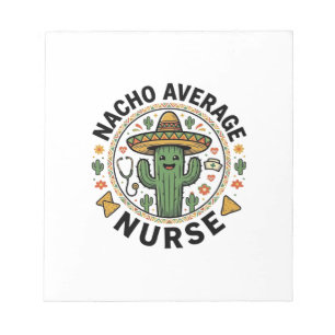 Bloco De Notas Camiseta Nacho Average Nurse Cactus Fiesta Design_