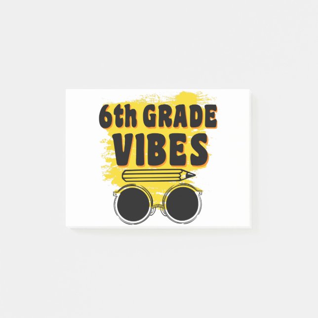 Bloco De Notas Camiseta Vibes de Volta à Escola 6º Ano Primeiro D (Frente)