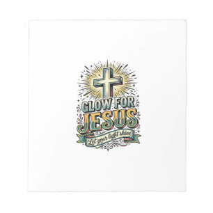 Bloco De Notas Camiseta Vintage Cruz Cristã Brilhe Para Jesus